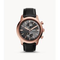 ราคา FS5097สำหรับผู้ชาย Fossil Townsman นาฬิกาหนังผู้ชายสีดำโครโนกราฟ44Mm (17576504449)