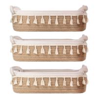 ราคา 3PCS Rectangular Pet Baby Toy Cotton Rope Woven Storage Basket Cotton Rope Storage Basket Storage Basket (18542234323)