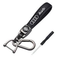 ราคา 1ชิ้นพวงกุญแจโลโก้รถยนต์โลหะ พวงกุญแจแหวนกุญแจหนังสำหรับ AUDI A3 A4 A5 A6 A7 A8 A1 Q3 Q5 Q7 TT 80 R8แต่งรถ (20521718571)