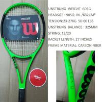 ราคา Wilson Tennis Racket Blade 98 V7 Carbon Fiber for Men and Women Single Professional Tennis Racket Black Green (16547056700)