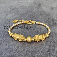 ราคา CODsare13fghf ข้อมือปี่เซียะ ทอง สามกษัติริย์ ทอง18k กำไลปี่เซียะ สร้อยข้อมือ เงินทอง โชคลาภ ไม่ลอกไม่ดำ (20177211376)