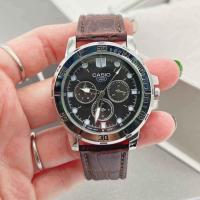 ราคา Newนาฬิกาข้อมือผู้ชาย Casio นาฬิกาข้อมือแฟชั่น นาฬิกาคาสิโอCasio รุ่นใหม่หน้าปัด สีดำ เรียบหรู กันน้ำได้ สายหนัง ฟรี ถ่านสำลอง (19787126987)