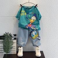 ราคา ชุดชุดเด็กผู้ชายแขนสั้นสำหรับเด็กใส่ฤดูร้อนเสื้อยืดพิมพ์ลายการ์ตูน กางเกงยีนส์ขาสั้นชุด2ชิ้นเสื้อผ้าแฟชั่น3 10ปี (19699795642)
