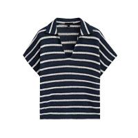 ราคา MASSIMO DUTTI เสื้อเสื้อโปโลแขนสั้นลายทางเสื้อหลวมและใส่สบายสไตล์ขี้เกียจลำลองใหม่ฤดูร้อน6802796 (20288065763)