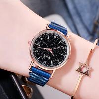 ราคา แฟชั่นนาฬิกาข้อมือผู้หญิงนาฬิกา Luminous ดิจิตอลแม่เหล็กสายรัดข้อมือลายตาข่ายนาฬิกา Starry Sky นาฬิกาผู้หญิง (9697841213)