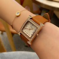ราคา Scottie 9154ตารางควอตซ์นาฬิกาผู้หญิงแฟชั่นเพชรโรมันสีส้มอารมณ์นาฬิกาผู้หญิงสายหนัง (17546469913)