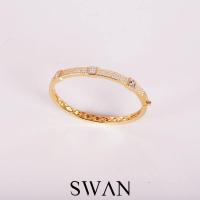 ราคา SWAN Classic Pave Baguette Bangle กำไลข้อมือเงินแท้ ฝังเพชรคิวบิกเซอร์โคเนีย cubic zirconia (9768885265)