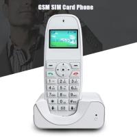 ราคา GSM Cordless Phones Support 2G 3G GSM SIM Card Wireless Phone With SMS Backlight Fixed Telephone For Home Elderly Office White (18810847540)