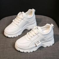 ราคา รองเท้าผ้าใบ เสริมส้น 5 ซม สีขาว สีดำ แฟชั่น รองเท้าผู้หญิง (17623355194)