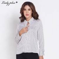ราคา Lady Plus เสื้อเชิ๊ตลายจุด Polka dot Shirt เสื้อทำงานแขนยาว สีขาว (3465184336)