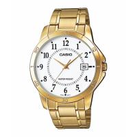 ราคา Casio นาฬิกาข้อมือผู้ชาย สายสแตนเลส รุ่น MTP V004G 7B Gold White รับประกันศูนย์ 1 ปี ของแท้ (125781323)