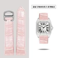 ราคา NEW Suitable for Cartier Santos Santos100 leather strap Santos crocodile pattern leather watch strap cowhide Original (19113145182)