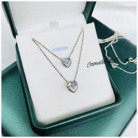ราคา Iam silver925สร้อยคอเงินแท้ชุบทองคำขาว จี้คล้องสร้อยฝังเพชรCZ (17698243598)