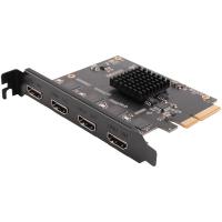ราคา 4 Channel Compatible PCI E Video Capture Card 1080P 60Fps OBS Wirecast Live Broadcast Streaming Adapter Replacement Accessories (20977474127)