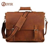ราคา JOYIR Vintage Mens Briefcase Crazy Horse Leather Messenger Bag Male 15 6 Laptop Shoulder Bag Men Business Office Handbag (20674879619)