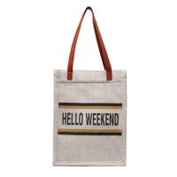 ราคา gh230522g Large capacity national wind shopping bag female 2023 new contracted hand held tote bag in commuter cotton and linen bag (19152294894)