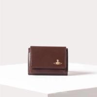 ราคา oudukai Vivienne Westwood กระเป๋าสตางค์หนัง ใส่บัตรได้ ลายโลโก้ดาวเสาร์ พับได้สามทบ (20579799665)