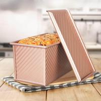 ราคา Pullman Loaf Pan Bread Toast Mold with Lid Non Stick Bakeware Bread Toast Mold Aluminum Alloy Corrugated (10429909413)