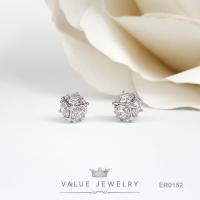 ราคา ต่างหูแป้น ฝังคริสตัลแท้ ทรงกลม รอบตัว ขนาดเล็ก ตุ้มหู เครื่องประดับ ER0152 ValueJewelry (10322043892)