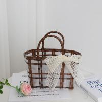 ราคา Bridesmaid Gift Shoulder Bag Pink Fairy Transparent Straw Bag Wedding Sisters Group Woven Bag Handbags (19450057844)