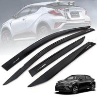 ราคา กันสาดประตู คิ้วกันสาด รุ่น โตโยต้า TOYOTA C HR CHR ปี 2018 2020 สีดำเงา โลโก้ขาว 4 ชิ้น (400190291)