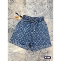 ราคา กางเกงยีนส์ขาสั้น ปั้มลายตัวดัง เอวสม็อค (18075904371)