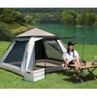ราคา เต็นท์การเดินทางของครอบครัวเต็นท์ไวนิลครีมกันแดดความร้อนฉนวนกันความร้อนเต็มรูปแบบโดยอัตโนมัติเต็นท์กันน้ำปิคนิค สำหรับ 3 4 คน (19686555594)