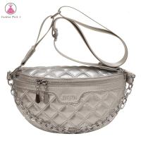 ราคา ใหม่ กระเป๋าคาดเอวผู้หญิงกระเป๋าคาดเอวกระเป๋าคาดเอวสายโซ่สายโซ่แฟชั่นสีทึบลำลองแบบเรียบง่ายพกพาปักกระเป๋าเดินป่าเที่ยว (20621695162)