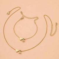 ราคา เซตสร้อยข้อมือสร้อยคอตัวอักษรจี้รูปหัวใจทอง (20346495135)