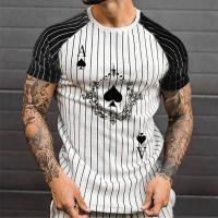 ราคา Vintage Mens T shirt Street Tee Summer Male 3d Stripe Print Short Sleeve Tops Everyday T Shirt Oversized Clothing Shirt Man 5xl (20022591519)