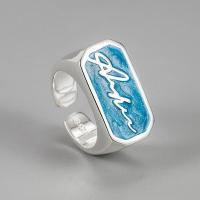 ราคา แหวนแหวนเงินเรียบหรูกาวรูปดาวสีน้ำเงินเงินสเตอร์ลิง S925อุตสาหกรรมหนักลายมือชื่อดีไซน์ดั้งเดิม (21260351654)