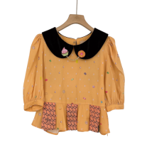 ราคา Lyn around เสื้อแขนยาว สีส้ม คอบัวสีดำUsed Like New Preloved (20633850092)