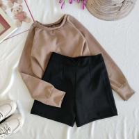 ราคา กางเกงขาสั้น เสื้อครอปแขนยาวเอวลอย ชุดสองชิ้น ชุดเซท (17228628727)