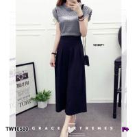 ราคา TW10580 Set 2 ชิ้น เสื้อลูกไม้แขนสั้น กางเกงขา 5 ส่วน (853822557)