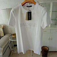 ราคา เสื้อยืดคอกลมผ้าฝ้ายแฟชั่นสำหรับผู้หญิงเสื้อยืดดาวแขนสั้นพร้อมไหล่สีทองเสื้อยืดกีฬา BALMAIN PARIS (14118225443)