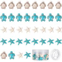 ราคา ลูกปัดรูปเต่าทะเล100ชิ้นลูกปัดปลาดาวเทอร์ควอยซ์สเน่ห์ดาวทะเลสีฟ้าเต่าบกเต่าทะเลสเน่ห์สัตว์ทะเลขนาดเล็กฤดูร้อนสำหรับทำกำไลมืออัญมณีดีไอวาย (21061182894)