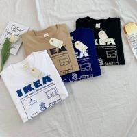 ราคา พร้อมส่งเสื้อยืด oversize สไตล์มินิมอลสกรีนลาย IKEA stay home catalog F33 (19381389949)