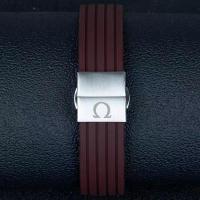 ราคา Gull Eggplant Silicone Watch Strap Original Omega New and Old Seamaster 300 Speedmaster Butterfly Rubber Mechanical Watch Strap (20264833986)