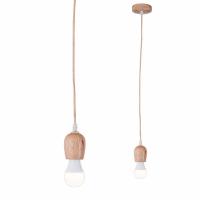 ราคา Wood Pendant Light E27 Led Lamp Base Modern Style Pendant Bulb Light Screw Socket Vintage Retro Lamp Holder (14060751066)