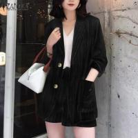 ราคา เคลียร์สต๊อกขาย Esolo ZANZEA ผู้หญิงสไตล์เกาหลี2ชิ้นชุดลายชุดวอร์มสูทแขนยาวชุดเสื้อกางเกงขาสั้น KRS 10 (15950310909)