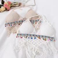 ราคา บราถักโครเช แต่งพู่ ผ้าลูกไม้ ไหมพรม เอวลอย ตกแต่งน่ารัก (15471436105)