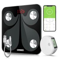 ราคา CHWARES Body Fat Scale and Smart Body Tape Measure Combo via Bluetooth Phone App Digital Bathroom Scales for Weight Body Fat BMI Body Composition Digital Measuring Tape for Fitness Body Measurement (2