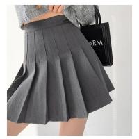 ราคา Kiyomi Solid color womens clothing Korean cute skirt Knee length short skirt tennis skirt (15365005332)