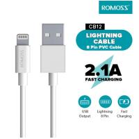 ราคา COD การจัดส่งในประเทศไทย Romoss CB12 Lightning Cable 8 pin to USB A M 1M 2 4A Data Cable (18690634379)