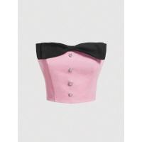 ราคา พร้อมส่ง เสื้อเกาะอก แต่งโบว์ด้านหน้า มี2สีให้เลือก สวยมาก (20993063841)