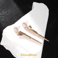 ราคา Kemstone พลอยเทียมรูปไข่แผ่นทองหรูหราเทียมมรกตเงางามลูกบาศก์เพทายต่างหูรูปหยดน้ำสายยาว (20730492569)