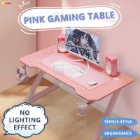 ราคา F Home Shop โต๊ะเล่นเกม สีชมพู เก้าอี้เล่นเกมส์ สีชมพู โต๊ะคอมพิวเตอร์ RGB มีรูปทรงขาZ โต๊ะเกม มีไฟ RGB มีไฟ LEDสวย ไม่แสบตา หน้าโต๊ะหุ้มคาร์บอ (17057300944)
