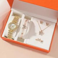 ราคา 5ชิ้นชุดนาฬิกาผู้หญิงใหม่แหวนสร้อยคอรูปผีเสื้อสไตล์เฉพาะสำหรับผู้หญิงต่างหูสร้อยคอของขวัญ (20043441521)