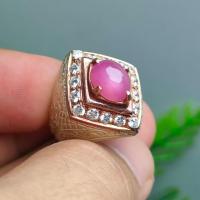 ราคา แหวนทับทิม ล้อมเพชร แหวนเงินแท้ 92 5 สองกษัตริย์ ประดับ พลอยทับทิมแท้ PTN 06 (8993596942)