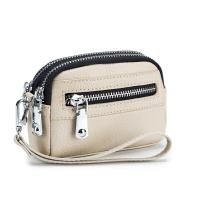 ราคา Genuine Leather Women Mini Wallet Double Zipper Coin Purse Cute Small Clutch Bag Luxury Designer Multi Functional Card Holder (20117999844)